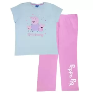 Peppa Pig Womens/Ladies Number 1 Mummy Pyjama Set (S) (Pale Blue/Pink)