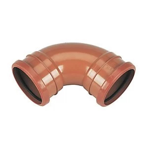 FloPlast D561 Underground Drainage 87.5 Deg Double Socket Bend - Terracotta 110mm