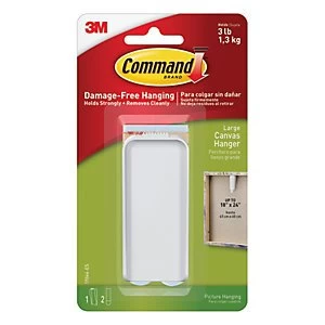 Command Large Canvas Picture Hanger White
