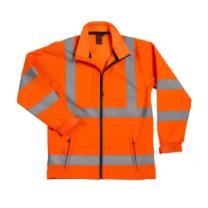 Warrior Unisex Adult Softshell Hi-Vis Vest (L) (Fluorescent Orange)