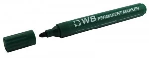Q Connect Perm Marker Bullet Green - 10 Pack