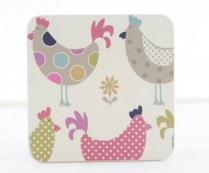 Denby Cockerel and Hens Coasters Set of 6