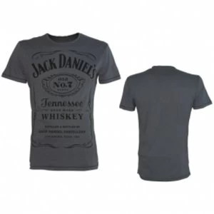 JACK DANIEL'S Classic Black Logo Extra Extra Large T-Shirt, Small Grey