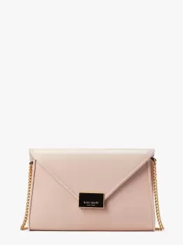 Kate Spade Anna Shiny Textured Leather Medium Envelope Clutch, Mochi Pink, One Size