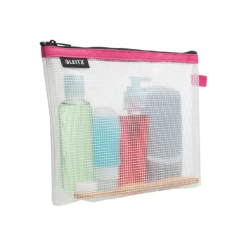 WOW Water Resistant Travel Pouch Cosmetic Size: 24X17X3cm Cosmetic Pouch for Hand Luggage Pink - Outer Carton of 10