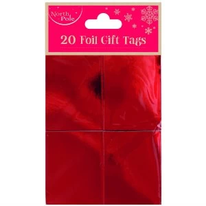 Eurowrap Red Foil Booklet Christmas Gift Tags - Pack of 20
