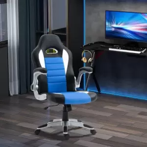 PU Leather Swivel Gaming Chair with Tilt Function, Blue