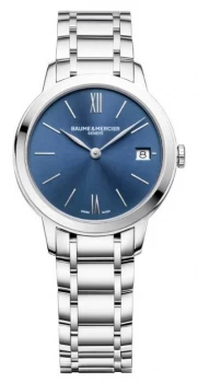 Baume & Mercier Womens Classima Stainless Steel Blue Watch
