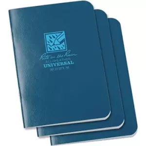 Rite in the Rain Universal Stapled Mini Notebook, 3&frac14;" x 4?" (3 Pack) (12 Sheets) White / Blue