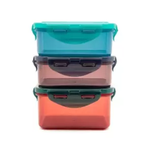 Lock & Lock Pack of 3 Eco Food Storage Containers Blue, Green and Orange