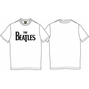 The Beatles - Drop T Logo Mens Small Short Sleeve T-Shirt - White