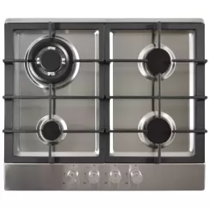 Statesman GH61SS 60cm 4 Zone Glass Gas Hob - Stainless Steel