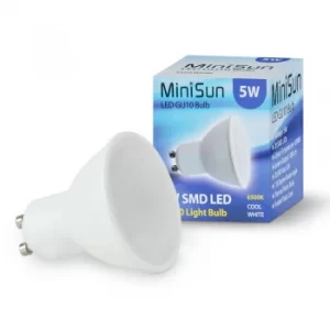 10x MiniSun Plastic 5W GU10 LED Spotlight Bulb in Cool White