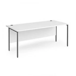 Dams International Rectangular Straight Desk with White MFC Top and Graphite H-Frame Legs Contract 25 1800 x 800 x 725mm