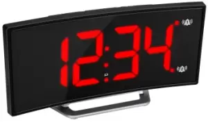 Marathon Clock USB Alarm Charger Dimmable Curved Screen Black