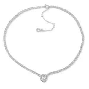 Anne Klein Ladies Anne Klein Silver Crystal Heart Necklace - Silver