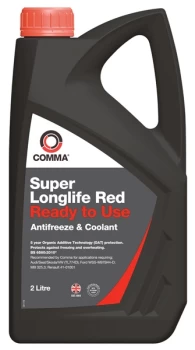 Super Longlife Antifreeze & Coolant - Ready To Use - 2 Litre SLC2L COMMA