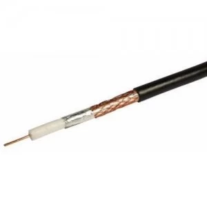 Labgear Black Single 1mm Solid Copper 75Ohm PF100 Digital Satellite Cable With Foam Filled PE Copper Foil and Bare Copper Braid - 1 Meter