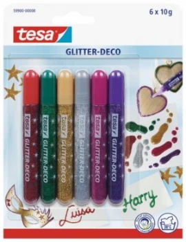 tesa Glitter Pens 6 assorted vibrant colours 59900 PK12