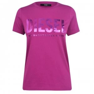 Diesel Logo T Shirt - Purple 64A