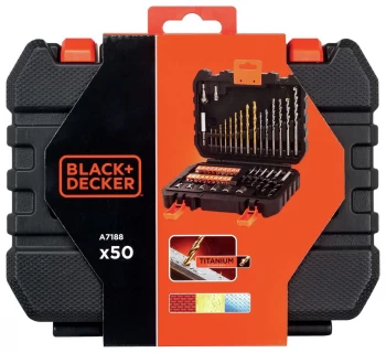 Black + Decker 50 Piece Drill, Screw and Socket Set