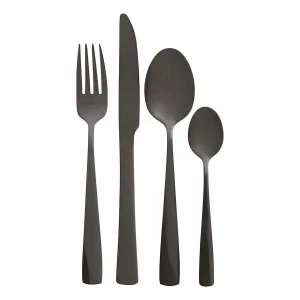 Premier Housewares 16 Piece Avie Stainless Steel Cutlery Set - Black