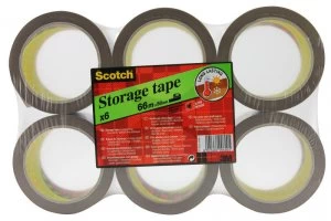 Scotch Low Noise Buff Tape 48x66m - 6 Pack