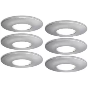 4lite IP20 GU10 Fire Rated Downlight - Satin Chrome, Pack of 6