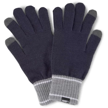 Puma - Knit Gloves (Pair) - Medium/Large - Peacoat/Gray Heather
