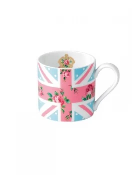 Royal Albert Cheeky pink modern union jack ceramic mug Pink