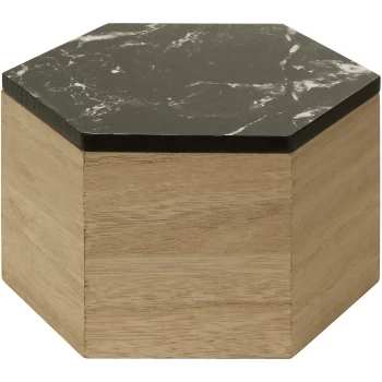 Mimo Hexagon Trinket Box - Black Faux Marble
