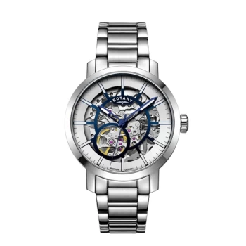 Mens Rotary GB05356-05 Greenwich Automatic Stainless Steel Wristwatch Colour - Silver