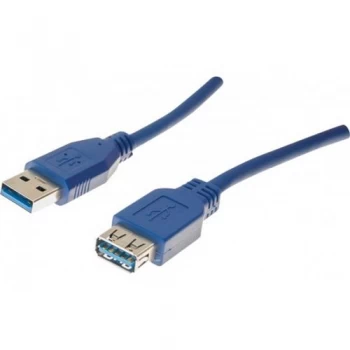 1m Blue USB 3.0 A To A Extension Cable