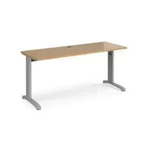 Office Desk Rectangular Desk 1600mm Oak Tops With Silver Frames 600mm Depth TR10