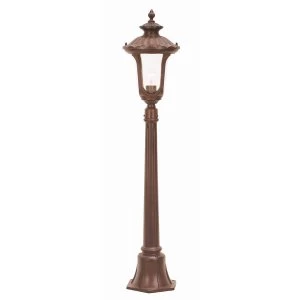 1 Light Small Outdoor Post Lantern Rusty Bronze Patina IP44, E27