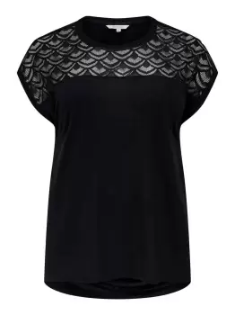 ONLY Curvy Lace Detail Top Women Black