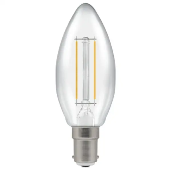 Crompton LED Candle Filament Dimmable Clear 2.5W 2700K SBC-B15d