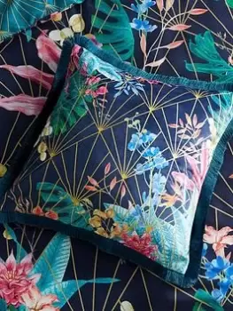 Hyperion Aloria Botanical Filled Cushion 50X50 In Navy