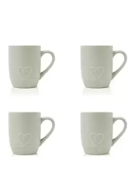 Sabichi Embossed Heart Set Of 4 Mugs