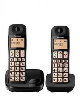 Panasonic KX-TGE112EB Twin Handset Cordless Telephone