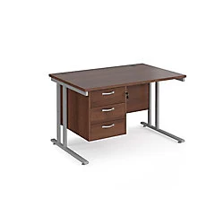 Maestro 25 Cantilever Desk with 3 Drawer Pedestal 800 mm Beech