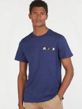 Barbour Bryce Tartan Pocket T-Shirt - Regal Blue, Size S, Men