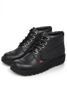 Kickers Kick Hi Leather Ankle Boots - Black, Size 3, Women