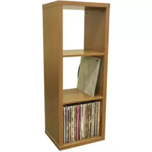 Cube - 3 Cubby Square Display Shelves / Vinyl lp Record Storage - Oak - Oak