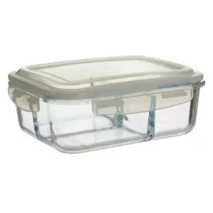 3-Compartment Round Glass Container, 1520ml