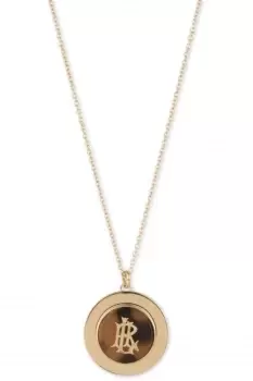 Ladies Lauren Ralph Lauren Jewellery NK 32" LRL TORT DISC PENDANT - GLD/TORT 14N00154