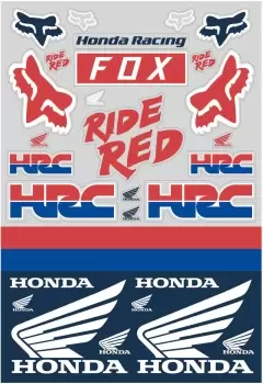 FOX Honda Track Pack Stickers, red, red, Size One Size