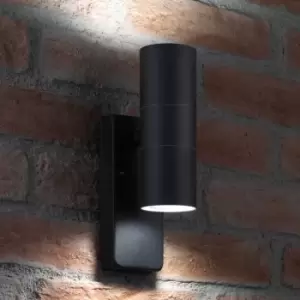 Auraglow - Dusk Till Dawn Sensor Black Up & Down Outdoor Wall Security Light - Cool White