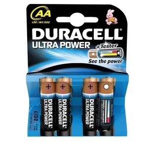 Duracell AA Ultra Power MX1500 Batteries 1.5V 1 x Pack of 4