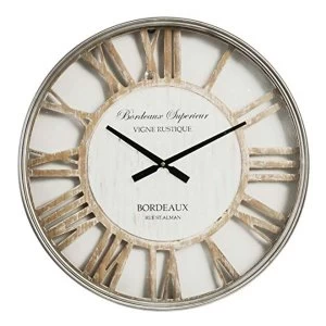 Hometime Metal Wall Clock with Cut Out Shabby Chic Dial